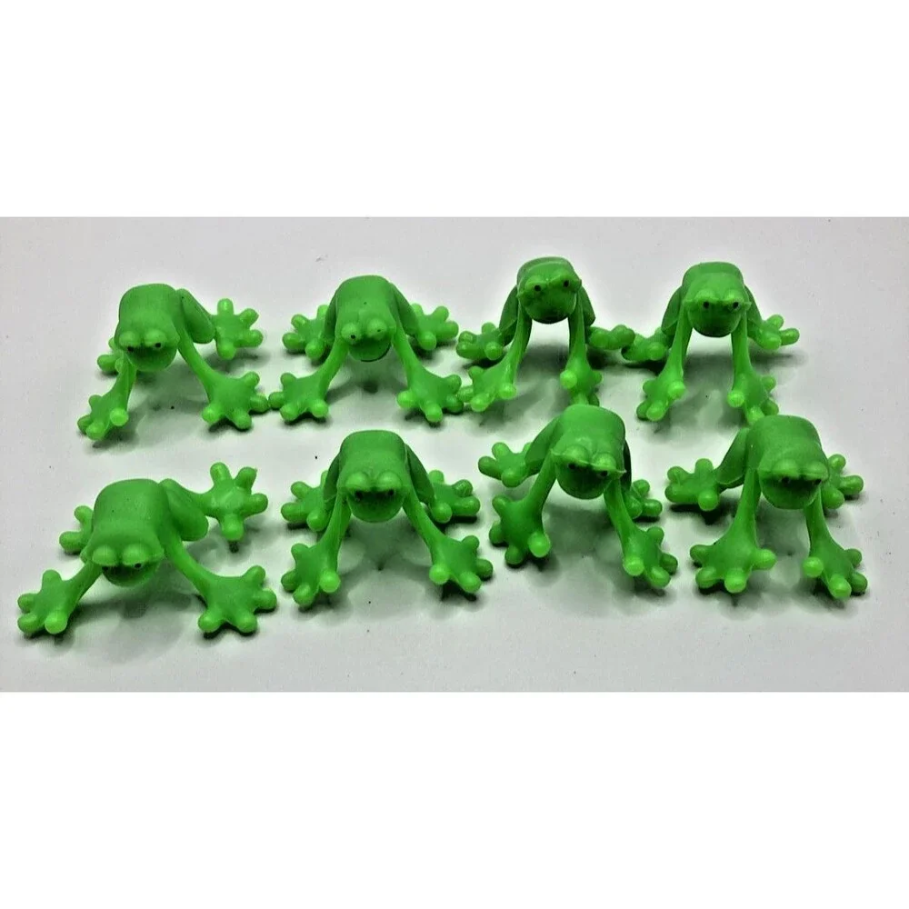 12 Plastic Mini Toy Frog Figure Amphibian Birthday Party Goody Bag Pinata Favor